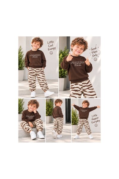 JABBER Men's Patterned Relax Fit Bottom Padded Printed Track Suit Set