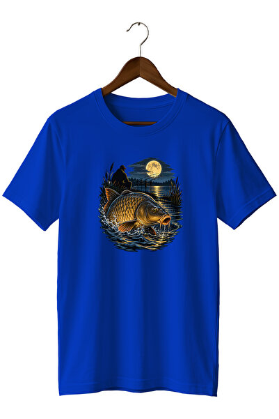 WİDİ Συλλογή Μπλουζάκι Unisex με στάμπα Night Carp Fishing – Κοντομάνικο με θ...