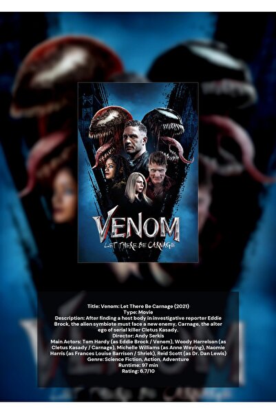 OEM Poster Infografic Venom: Să fie carnaj, Acțiune Film, Carton 250g, A4