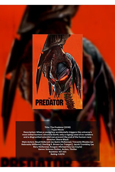 OEM Αφίσα Ινφορματογραφίας Predator, Ταινία Επιστημονικής Φαντασίας Καλτ, Χαρ...
