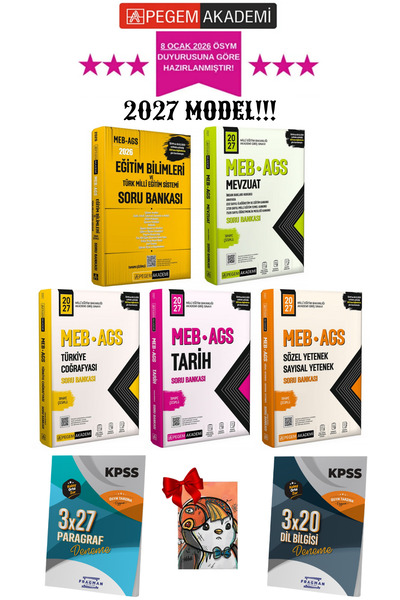 Pegem Akademi Yayıncılık 2027 MEB-AGS Soru Bankası Seti Tamamı Çözümlü ve Par...
