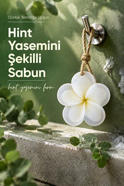 Vienev Beyaz Hint Yasemini Şekilli Katı Sabun 10,5x11 cm Asılabilir Dekoratif...