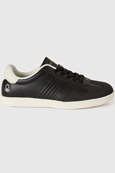 United Colors of Benetton Boy's Black Logo Detailed Lace-Up Faux Suede Sports...