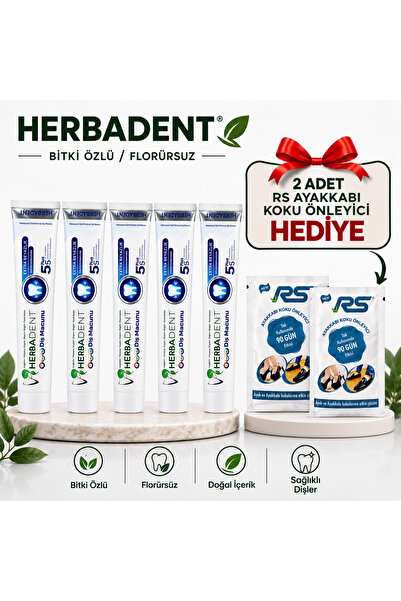Herbadent Bitki Özlü Flörürsüz X 5 Ad.diş Macunu