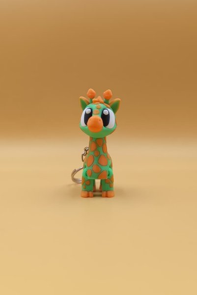 Rodopiva Cute Giraffe Keychain - Movable Keychain Bag Ornament Charm