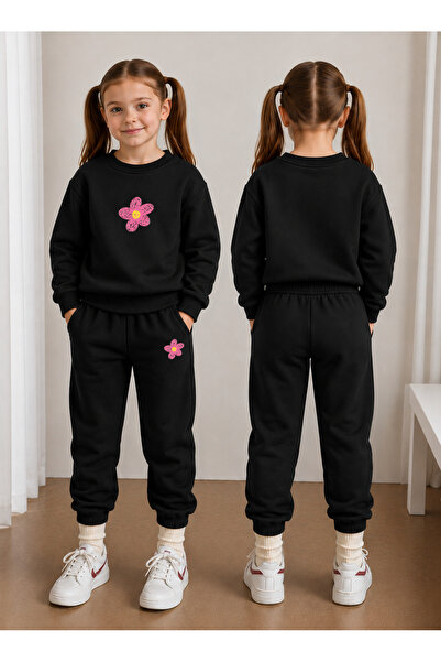 LORVEX Girl's Tracksuit Set Crew Neck Sweatshirt Top and Bottom Set 3 Threade...