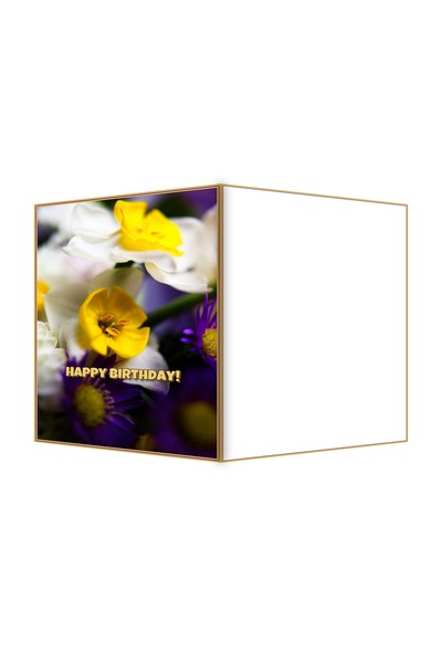 OEM Felicitare Aniversare cu Flori Vesele de Primavara, Design Floral Colorat...