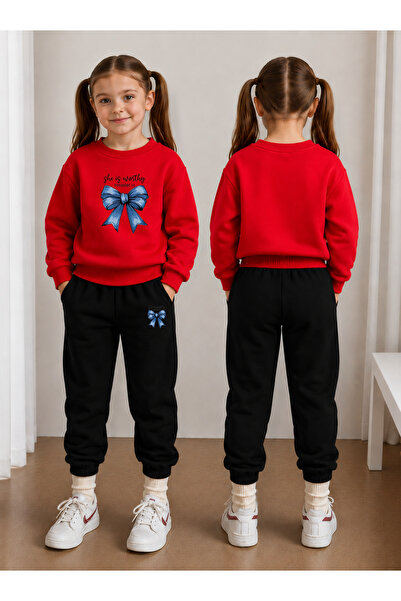 LORVEX Girl's Tracksuit Set Crew Neck Sweatshirt Top and Bottom Set 3 Thread ...