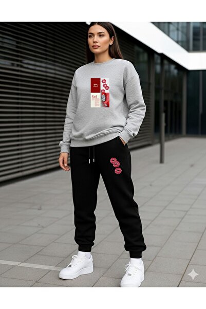 x-compass life Women's Unisex Oversize Sweatshirt Tracksuit Set Winter Sweats...