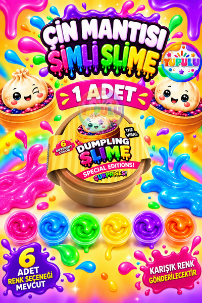 YUPULU Çin Mantısı Slime Oyun Jeli Simli Dumpling 1 Adet Esnek Sürpriz 6 Renk...