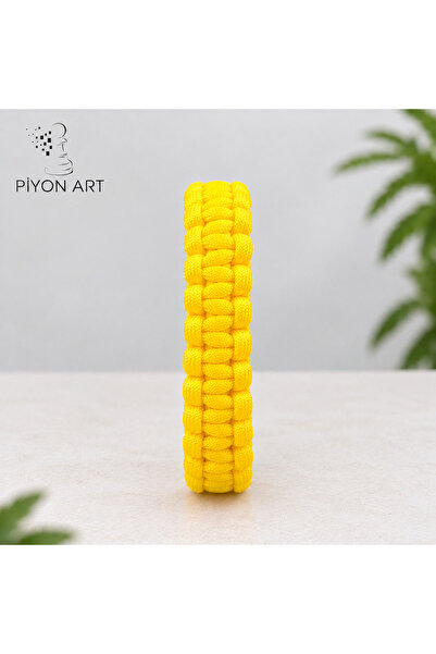 Piyonart Handmade Yellow Paracord Parachute Cord Men's / Unisex Bracelet - Outdoor Survival with Plastic Clip