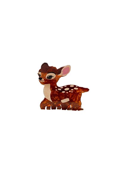 Charmist Tiny Tales Collection Brown Acetate Hair Clip with Bambi Deer Figure