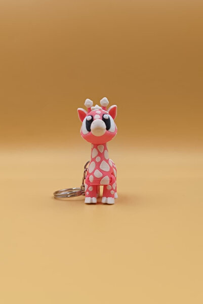Rodopiva Cute Giraffe Keychain - Movable Keychain Bag Ornament Charm