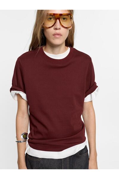 PARFOIS Kadın Düz Pamuklu T-Shirt