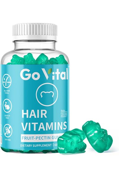 goVital Hair Vitamins – 60-Count Multivitamin Gummies with Biotin, Folic Acid...