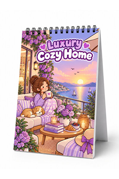 Pembe Yayınevi Luxury Cozy Home Boyama Kitabı - Çocuk ve Yetişkinler İçin Rah...