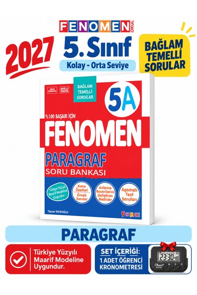Fenomen Yayıncılık 2027 5.Sınıf PARAGRAF A Kolay Orta Seviye %100 Marif Yeni ...