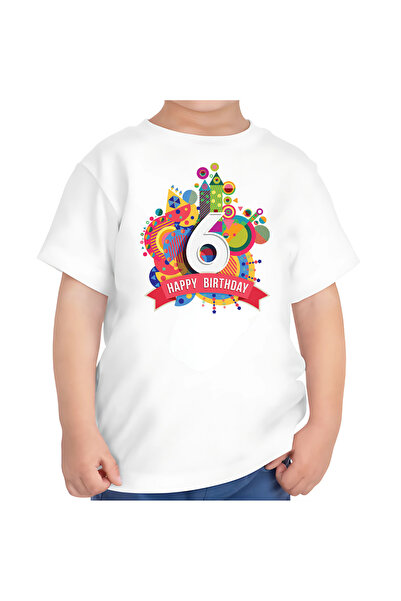 OEM Tricou pentru copii, La mulți ani la 6-a aniversare, băieți, tematică bal...