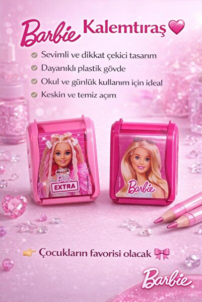 Barbie Çift Gözlü Kapaklı Kalemtıraş 3 Bıçaklı (1adet)