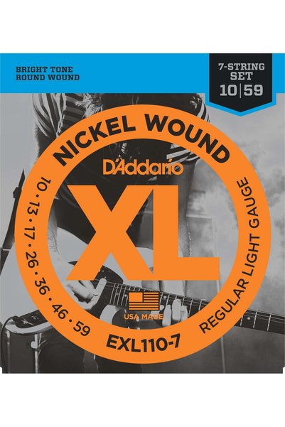 D'Addario EXL110-7 ELEKTRO GİTAR TEL SETİ, 7 TELLİ, XL, 10-59, NICKEL