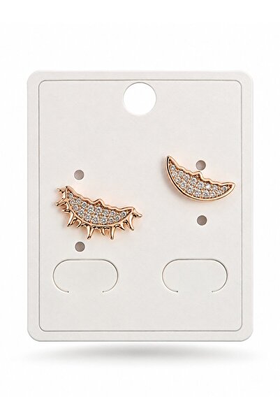 serelya Xuping Rose Color Zircon Stone Moon and Sun Design Earrings