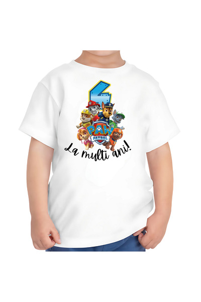 OEM Tricou pentru copii, La mulți ani, tematică Paw Patrol, pentru băieți, 4 ani
