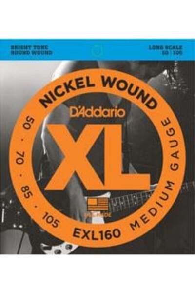 Daddario EXL160 BASS GİTAR TEL SETİ, XL, 50-105, LONG SCALE, NICKEL
