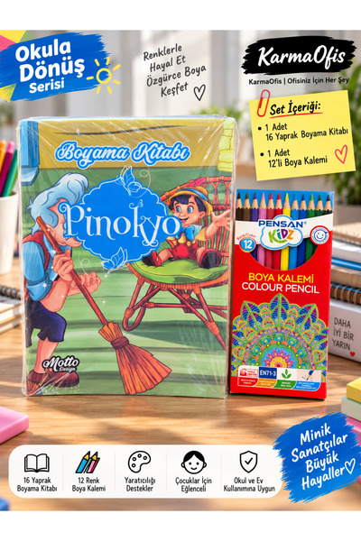 KarmaOfis Children's Painting Set and Kidz Dry Crayon Set – 16 Sheets of Pain...
