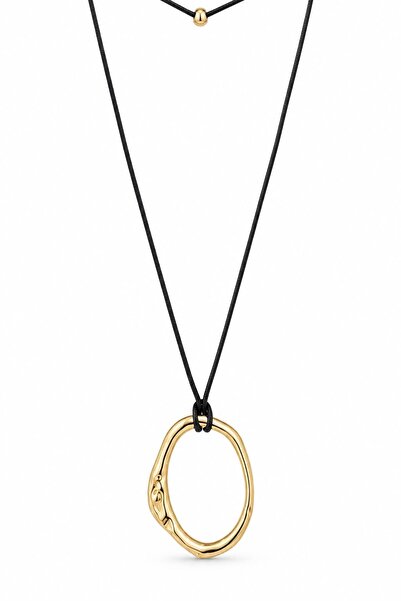 btogether. Loop Siyah İpli Ayarlanabilir Kolye Gold Renkli