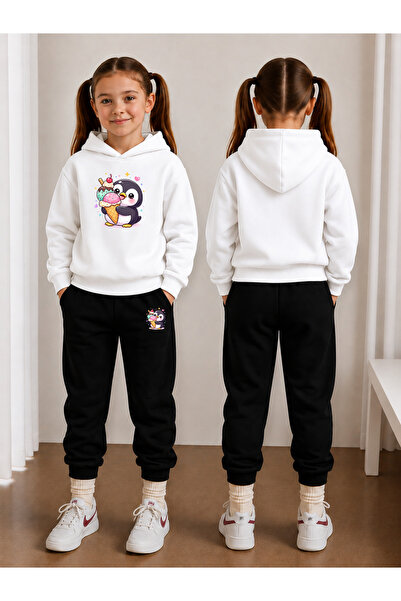 LORVEX Girl's Tracksuit Set Hooded Sweatshirt Top and Bottom Set 3 Thread Thr...