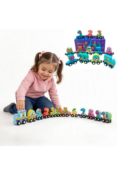 IM FineLife 12 PCS Magnetic Wooden Number Train Set Educational STEM Toy for ...