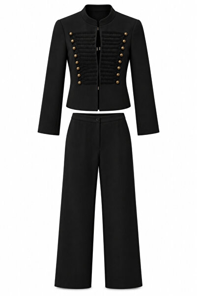ELVAN TOLON Costum Napoleon cu jachetă NEGRU
