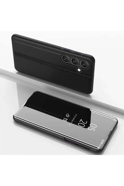 HQ WEAR Husă Clear View pentru Samsung Galaxy S24 FE cu clapetă - negru