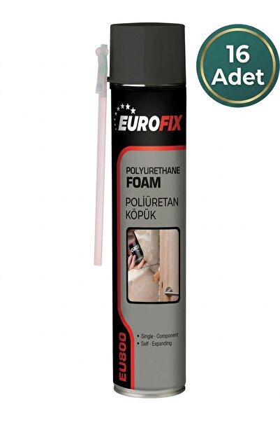 16 Adet (1 Koli) 600 ml Poliüretan Pipetli Köpük (Montaj Ve Dolgu Köpüğü)