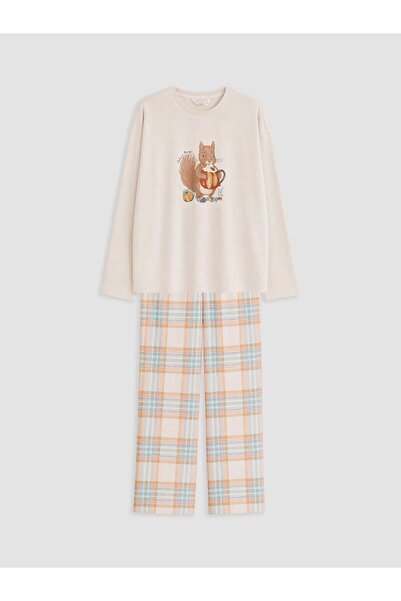 LC Waikiki Crew Neck Printed Women's Pajama Set (W6)
