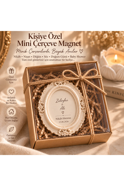 Sea Living Kişiye Özel 10’lu Taş Tozu Magnetli Çerçeve – Nikâh Nişan Kına Düğ...