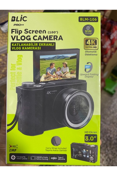 Blic Katlanabilir ekranlı vlog kamerası