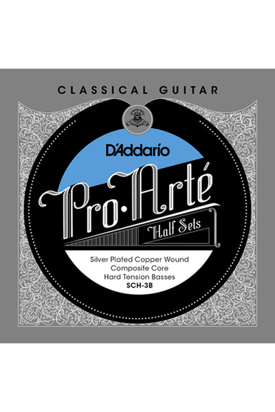 Daddario SCH-3B PRO-ARTE KLASİK GİTAR TELİ, ÜST 3 TEL (SADECE BAS TELLER), HARD TENSION