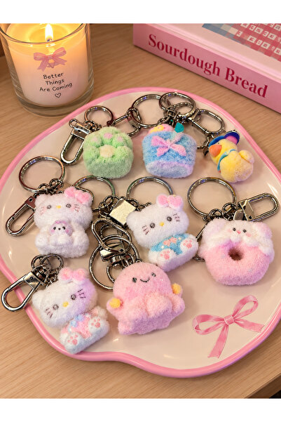 mimela Sevimli 2 Adet Sürpriz Peluş Charm Anahtarlık Renkli Mini Figürlü Çant...