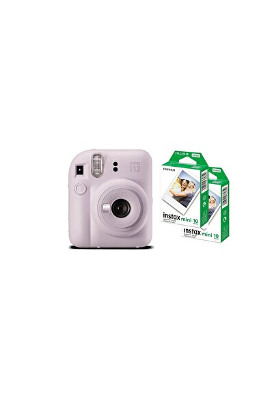 Fujifilm Instax Mini 12 Instant Kamera Mor + 2'li Paket Film