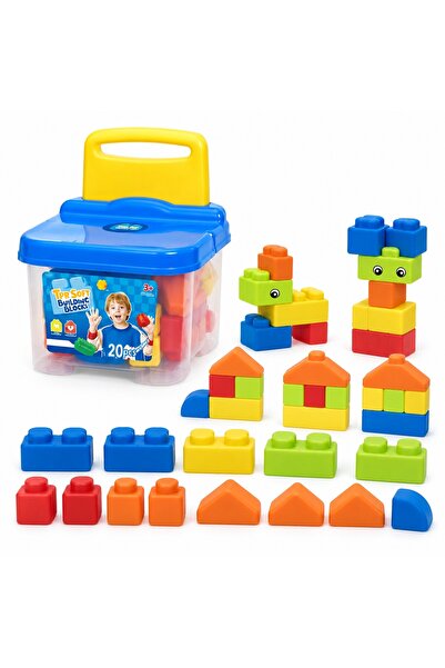 velve Soft building block set, 20 large pieces, storage box with seat functio...