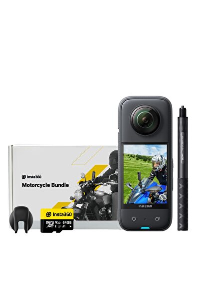Insta360 X3 Motosiklet Paketi - 1/2"Sensörlü Su Geçirmez 360°Aksiyon Kamerası...