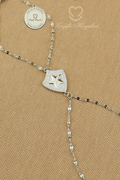 Keyifli Hayaller Steel Shahmeran Bracelet - Lip Chain Star 316L Steel Shahmer...