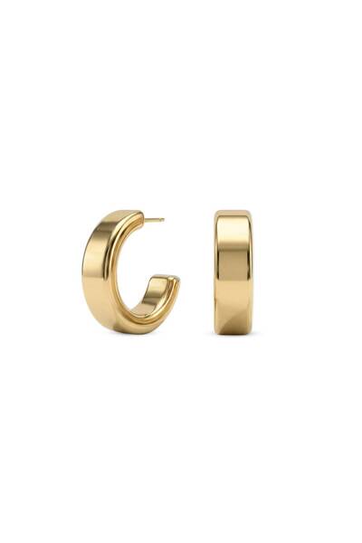 Charmist Çelik Boldie Kalın Halka Küpe - Gold