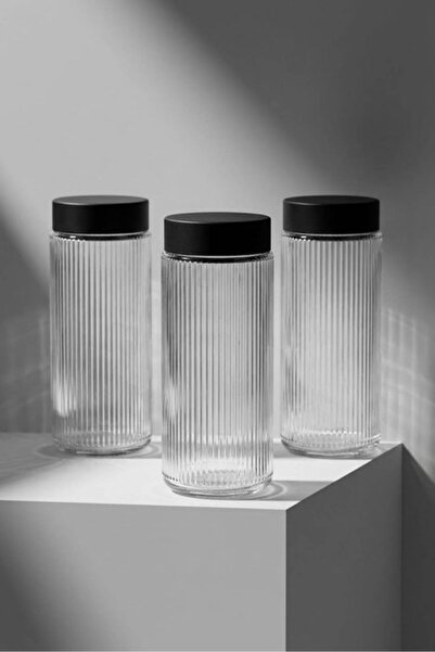 Sarina Glass 3’lü Diamond Cam Saklama Kavanozu Seti 1350 cc