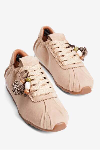 Mubiano Γυναικεία Suede Sneakers με ελαστικό οπίσθιο μέρος και αξεσουάρ, Αθλη...