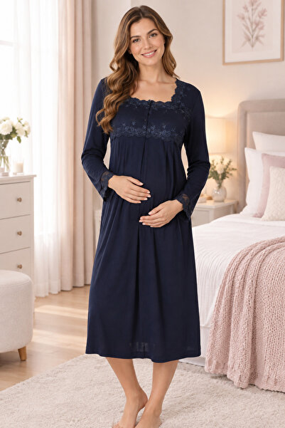 by İGP Cotton Maternity Nightgown with Breastfeeding Features Effortt