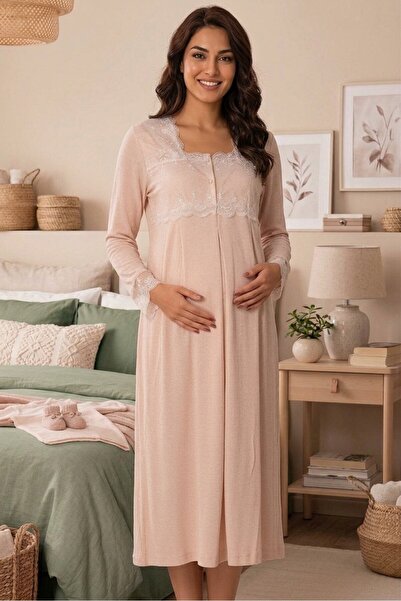 by İGP Cotton Maternity Nightgown with Breastfeeding Features Effortt