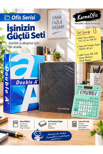 KarmaOfis Set de birou |   Carnet de conturi 368 coli + Hârtie de copiat A4 5...