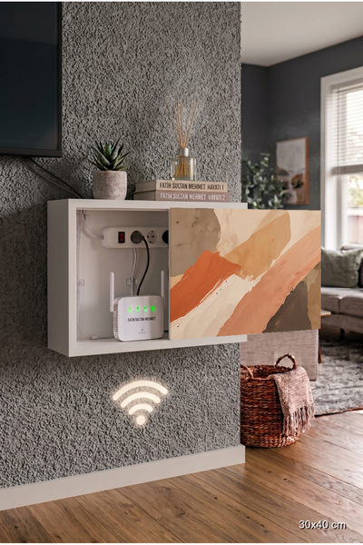 wudie Lüks Tasarım Doğal Ahşap Çok Amaçlı İnternet Gizleme Kutusu Kapatıcı Do...